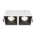 Doppio Faretto Da Incasso Moderno Alfa Led Alluminio Bianco 15W