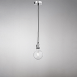 Lampadario In Metallo Industrial Clean Cromo Lucido 1 Luce E27