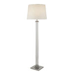 Piantana Contemporaneo Pedestal Acciaio Argento Vetro Bianco 1 Luce E27