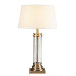 Lampada Da Scrivania Pedestal Acciaio Adjustable Vetro Trasparente 1 Luce E27