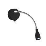 Applique Contemporanea Flexy Acciaio Nero Vetro Led 0,8W 6500K