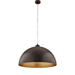 Sospensione Industrial 1 Luce Marcus In Ferro Laccato Ruggine E Oro Diam 50