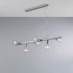 Lampadario Contemporaneo Fabian Argento 6 Luci E27