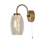 Applique Contemporanea Ciclon Metallo Bronzo Vetro Led 6W 3000K