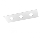 Plafoniera Moderna Rettangolare Area Metallo Bianco Metallo 3 Luci Gx53