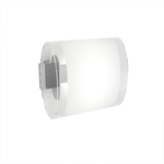 Applique Contemporanea Oval Tube Metallo Cromo Vetro Satinato Trasp 1 Luce G9