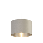 Sospensione Contemporanea Tamburo Acciaio Grigio Velluto Grigio 1 Luce D28Cm