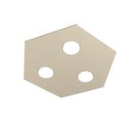 Plafoniera Moderna Esagonale Hexagon Metallo Sabbia 3 Luci Led 12X3W