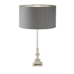 Lampada Scrivania Contemporanea Whitby Metallo Nichel Velluto Grigio 1 Luce E27