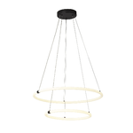 Lampadario Moderno Revolve Acciaio Bianco Policarbonato Nero Led 28,24W 3000K