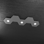 Plafoniera Moderna 5 Moduli Hexagon Metallo Grigio Antracite 3 Luci Led 12X3W