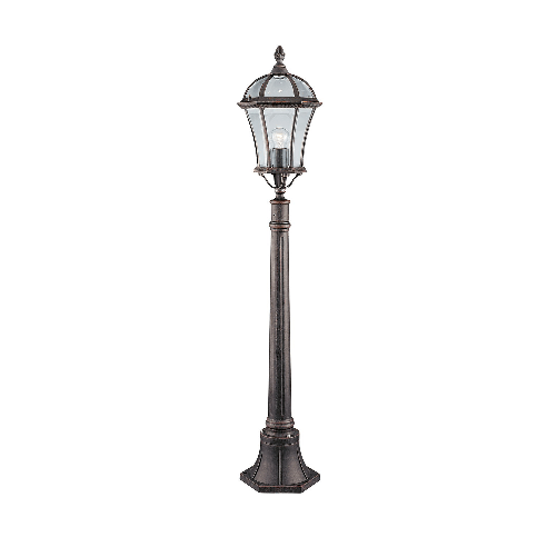 Paletto Da Esterno Vintage - DecÃ² Capri Alluminio Marrone Vetro 1 Luce E27