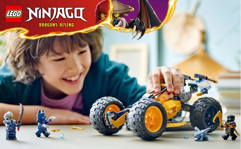 LEGO-NINJAGO-71811-Buggy-Fuoristrada-Ninja-di-Arin-Giochi-per-Bambini-7--Anni-Macchina-Giocattolo-con-Drago-e-4-Minifigure