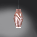 Sospensione Moderna 1 Luce Helios In Polilux Rosa Metallico H40 Made In Italy