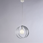 Sospensione Moderna 1 Luce Peter In Ferro Bianco Grigio Taglio Laser