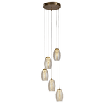 Lampadario Contemporaneo Ciclon Acciaio Bronzo Vetro Led 5,4W 3000K