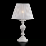 Lampada da tavolo Shabby Chic Leonardo Legno Bianco 1 luce E27