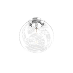 Plafoniera Contemporanea Moon Metallo Cromo Vetro Bianco 1 Luce E27 D.30Cm