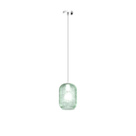 Top Light Sospensione Contemporanea Tender Metallo Cromo Vetro Verde 1 Luce E27