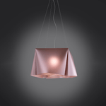 Sospensione Moderna 1 Luce Wanda In Polilux Rosa Metallico D60 Made In Italy