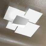 Top Light Applique Contemporanea Shadow Metallo E Vetro Bianco 4 Luci E27 91Cm