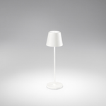 Lampada Da Tavolo Esterno Diva Contemporanea Alluminio Bianco Led Luce Calda