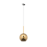 Top Light Sospensione Contemporanea Future Metallo Cromo Vetro Oro 1 Luce E27 D.20Cm