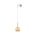 Top Light Applique Contemporanea Future Metallo Cromo Vetro Ambra 1 Luce E27