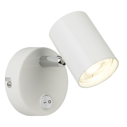 Plafoniera Contemporanea Rollo Acciaio Bianco Vetro Cromo Led 4W 3000K