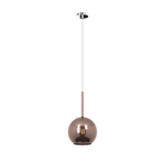 Sospensione Contemporanea Future Metallo Cromo Vetro Rame 1 Luce E27 D.20Cm