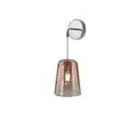 Applique Contemporanea Con Cavo Shaded Metallo Cromo Vetro Rame 1 Luce E27