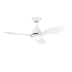 Ventilatore Metallo Bianco Opaco Led 18W 3 Pale Acrilico Bianco Galileo