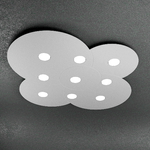 Top Light Plafoniera Moderna Cloud Metallo Grigio 9 Luci Gx53