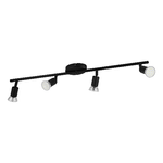 Eglo Spot Moderno Buzz Led In Acciaio Nero 4 Luci Gu10 2,8W Ip20