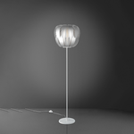 Linea Zero Lampada Da Terra Con Base 1 Luce Queen In Polilux Silver D60 Made In Italy