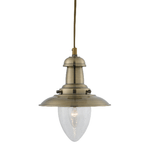 Sospensione Contemporanea Fisher Man Acciaio Adjustable Vetro 1 Luce E27