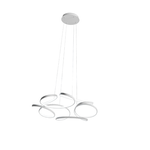 Sospensione Contemporanea Flower Metallo Bianco Led 64W