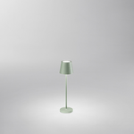 Lampada Tavolo Esterno Mini Diva Contemporanea Alluminio Salvia Led Luce Calda