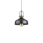 Sospensione Industrial-Minimal Eris-2 Metallo Nero 1 Luce E27