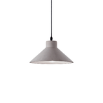 Sospensione Industrial-Minimal Oil-6 Metallo Cemento Grigio 1 Luce E27