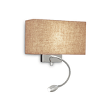 Applique Moderna Hotel Metallo Canvas 2 Luci E27+Led 1,5W