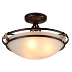 Maytoni Plafoniera Contemporanea Combinare Metallo Bronzo 3 Luci Diffusore In Vetro