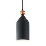 Sospensione Industrial-Minimal Triade-1 Metallo Grigio 1 Luce E27