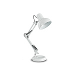 Lampada Da Scrivania-Ufficio Moderna Kelly Metallo Bianco 1 Luce E27