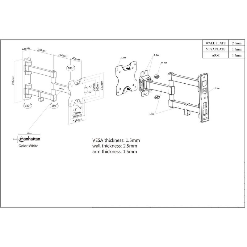 Manhattan-461382-supporto-da-tavolo-per-Tv-a-schermo-piatto-686-cm--27--Nero-Parete--TV---Monitor-Mount-Wall-Full-Mot