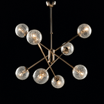 Bonetti Illumina Sospensione Design Moderno Contemporaneo Oro Lucido Con Vetri 8 Luci Tresor