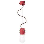 Ferroluce Lampadario Vintage Urban Ferro E Ceramica Rosso 1 Luce E27 12Cm