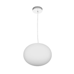 Sospensione Contemporanea Soft Metallo Cromo Vetro Acidato Opaco 1 Luce E27 28Cm