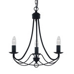 Lampadario Industrial-Nordico Maypole Acciaio Nero 3 Luci E14