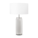 Maytoni Lampada Da Tavolo Moderno Muse Metallo Cromo Paralume Tessuto 1 Luce E27 60W